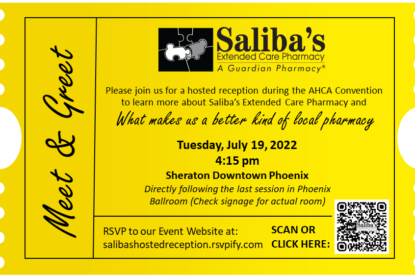 Saliba’s to Host a Reception During AHCA Convention Saliba's